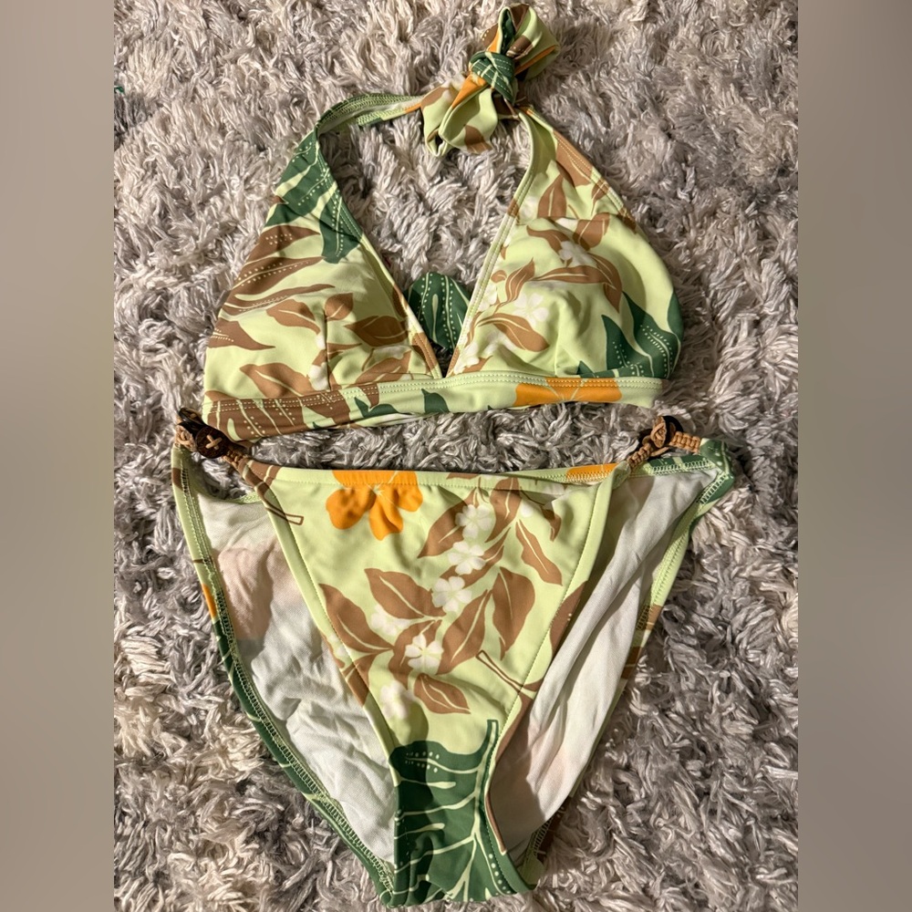 Tommy Bahama Green and Brown Floral Bikini